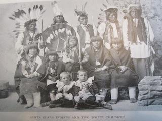 Santa Clara Indians and Two White Children posed photof