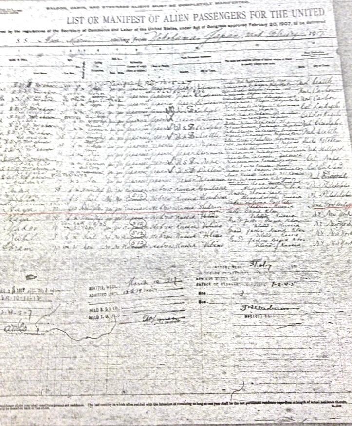 Passenger Manifest listing Rose Blumkin