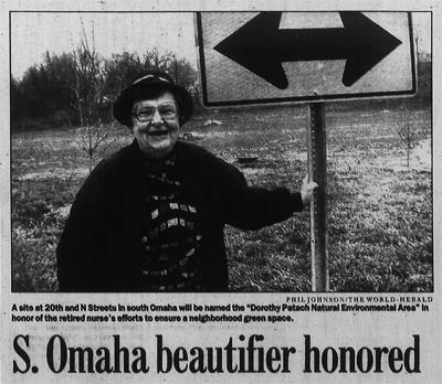 Newspaper scan: S. Omaha beautifier honored