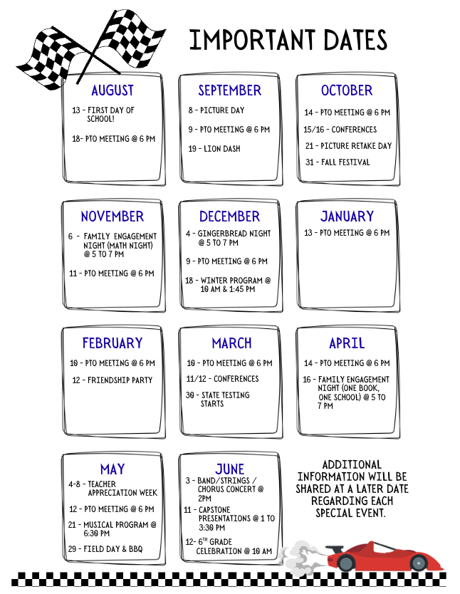 Calendar of Events