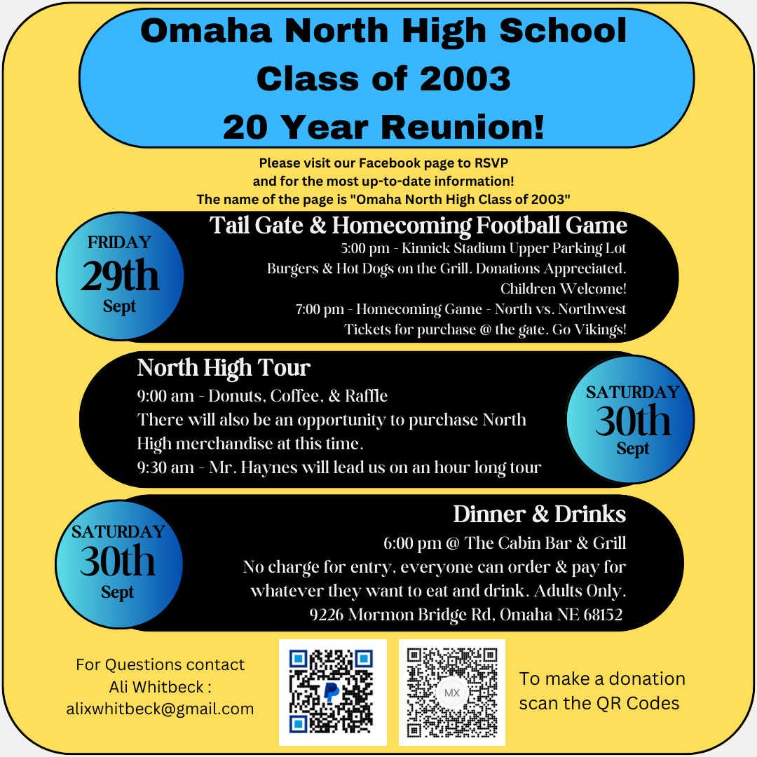 Reunion Schedule of Events